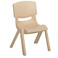 ECR4Kids 14 Resin School Stack Chair - Sand, (ELR-15414-SD), 6/Pack