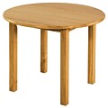 ECR4®Kids 30 Round Wood Table With 22 Legs, Natural Oak