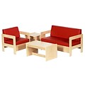 ECR4®Kids Birch Living Room Set; Red, 4 Pieces/Set