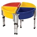 ECR4®Kids 4 Station Round Sand and Water Play Table With Lids; Blue/Red/Yellow