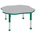 ECR4®Kids 48 Clover Activity Table With Chunky legs & Standard Glide, Gray/Green/Green