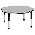 ECR4®Kids 60 Flower Activity Table With Chunky legs & Standard Glide, Gray/Black/Black