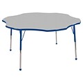 ECR4®Kids 60 Flower Activity Table With Toddler Legs & Ball Glide, Gray/Blue/Blue