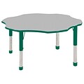 ECR4®Kids 60 Flower Activity Table With Chunky legs & Standard Glide, Gray/Green/Green