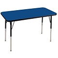 ECR4Kids® 24 x 48 Rectangular Activity Table With Standard Legs & Swivel Glide, Blue/Black/Black