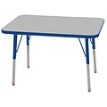 ECR4®Kids 24 x 36 Rectangular Activity Table With Standard Legs & Swivel Glide; Gray/Blue/Blue