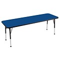 24”x72” Rectangular T-Mold Activity Table, Blue/Black/Standard Ball