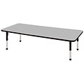 ECR4®Kids 24 x 72 Rectangular Activity Table With Chunky legs & Standard Glide, Gray/Black/Black