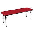 24”x48” Rectangular T-Mold Activity Table, Red/Black/Toddler Ball