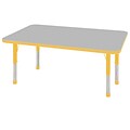 30”x48” Rectangular T-Mold Activity Table, Grey/Yellow/Chunky