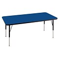 ECR4Kids® 60 Rectangular Activity Table with Toddler Legs and Swivel Glide, Blue/Black/Black (ELR14111BLBKTS)