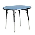 ECR4Kids® 36 Round Activity Table With Standard Legs & Swivel Glide, Blue/Black/Black