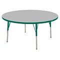 36” Round T-Mold Activity Table, Grey/Green/Standard Swivel