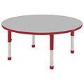 ECR4®Kids 48 Round Activity Table With Chunky legs & Standard Glide, Gray/Red/Red
