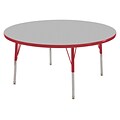 36” Round T-Mold Activity Table, Grey/Red/Toddler Swivel