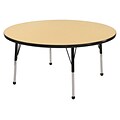 30” Round T-Mold Activity Table, Maple/Black/Toddler Ball