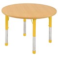 36” Round T-Mold Activity Table, Maple/Maple/Yellow/Chunky
