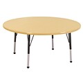 ECR4®Kids 48 Round Activity Table With Toddler Legs & Ball Glide, Maple/Maple/Black