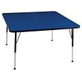 ECR4Kids® 30 x 30 Square Activity Table With Standard Legs & Ball Glide, Blue/Black/Black