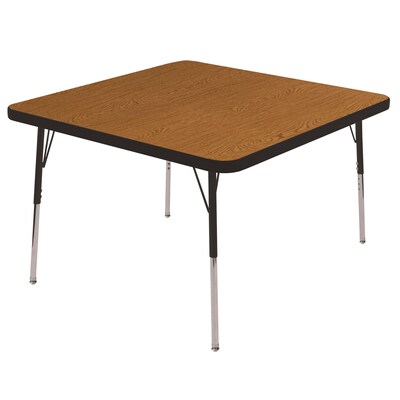 ECR4®Kids 30 x 30 Square Activity Table With Toddler Legs & Swivel Glide, Oak/Black/Black