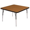 ECR4®Kids 30 x 30 Square Activity Table With Standard Legs & Swivel Glide, Oak/Black/Black
