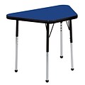 ECR4Kids® 18 x 30 Trapezoid Activity Table With Toddler Legs & Ball Glide, Blue/Black/Black