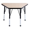 ECR4®Kids 18 x 30 Trapezoid Activity Table With Toddler Legs & Ball Glide, Maple/Black/Black