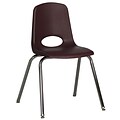 ECR4®Kids 18(H) Plastic Stack Chair With Chrome Legs & Nylon Swivel Glides; Burgundy, 5/Pack