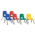 ECR4®Kids 12(H) Plastic Stack Chair With Chrome Legs & Ball Glides, Assorted