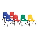ECR4®Kids 12(H) Plastic Stack Chair With Chrome Legs & Nylon Swivel Glides, Assorted