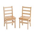 ECR4®Kids 16(H) 3 Rung Ladderback Hardwood Chair, Natural Oak, 2/Pack