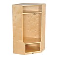 ECR4®Kids Corner Section Birch Straight Coat Locker With Bench, Natural