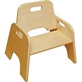 ECR4®Kids 8(H) Stackable Wooden Toddler Chair, Natural, 2/Pack