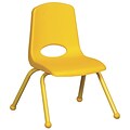 ECR4®Kids 12(H) Matching Legs Plastic Stack Chair w/ Ball Glides, Yellow, 6/Pack