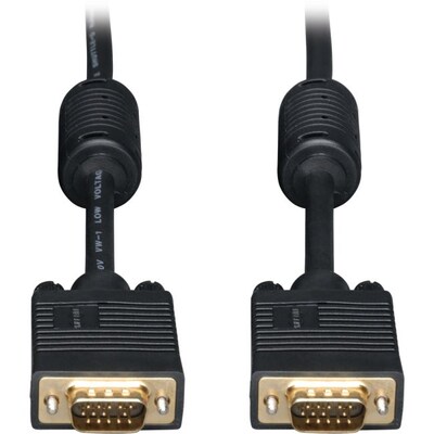 Tripp Lite 20 SVGA/VGA M/M Monitor Gold Cable With HD15 RGB Coax; Black