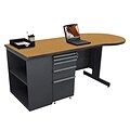 Marvel® Zapf® 75 x 30 Laminate Teachers Conference Desk W/Bookcase, Solar Oak