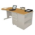 Marvel® Zapf® Featherstone 75 x 30 Laminate Teachers Conference Desk W/Bookcase, Solar Oak