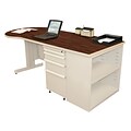 Marvel® Zapf® 75 x 30 Laminate Teachers Conference Desk W/Bookcase, Figured Mahogany