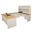 Marvel® Pronto® Pumice 86 x 6 Laminate U-Shaped Desk W/Flipper Door Unit, Chalk
