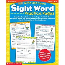 Scholastic 100 Write-and-Learn Sight Word Practice Pages, Grades K-2 by, Paperback (9780439365628)