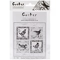 Crafty Individuals 85 mm x 85 mm Unmounted Rubber Stamp, 4 Little Songbirds