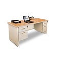 Marvel® Pronto® 60 x 30 Double Pedestal Desk, Oak/Pumice