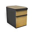 Marvel® Zapf® Dark Neutral Solar Oak Front 23 Box/File Mobile Pedestal W/ Seat, Flax