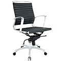 Modway Tempo Ribbed Vinyl Mid Back Office Chair, Black