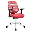Modway Reverb Molded Padded Foam Mid Back Office Chair With Adjustable Armrests, Red