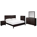 Modway Holly 95 Wood 5 Piece King Bedroom Set With Chest, Espresso Dark Brown