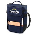 Picnic Time® NFL Licensed Duet San Diego Chargers Digital Print Wine Picnic Tote, Navy
