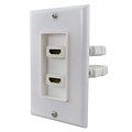 Insten® Dual Port HDMI Female to Female Wall Plate, White