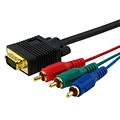 Insten® Premium 12 VGA to 3 RCA Male/Male Component Cable, Black