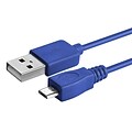 Insten® 3 Micro USB 2.0 A/B 2-in-1 Cable, Blue